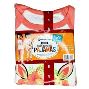 Member's Mark Girl's 4-Piece Snug Fit Mix-N-Match Favorite Pajamas Set​